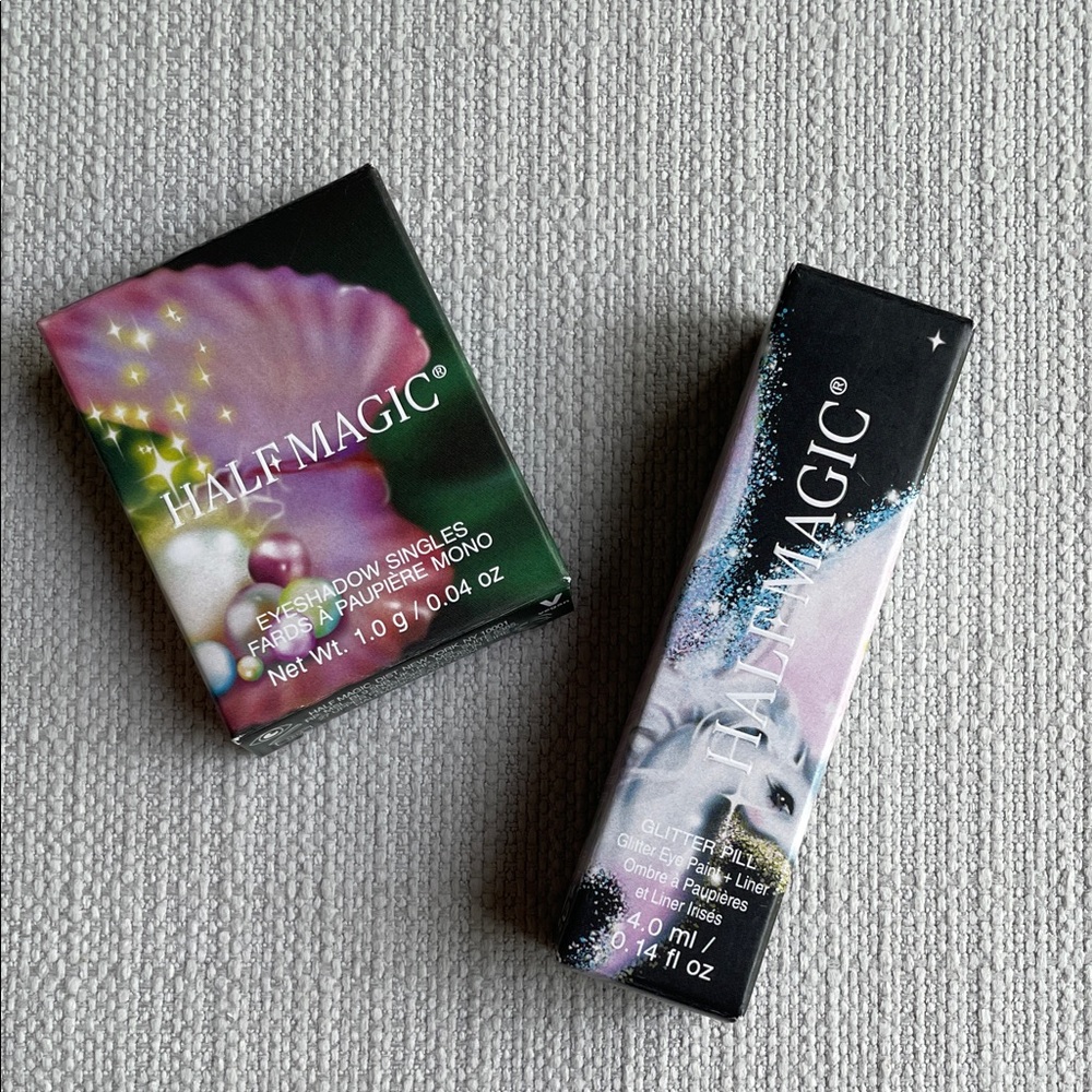 HALF MAGIC Glitter Pill - pretty puddle & possessed pearl eyeshadow single